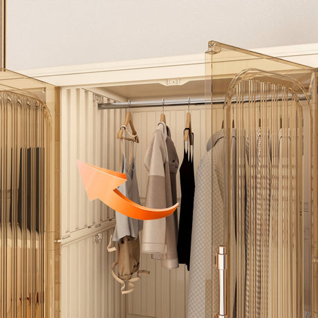 Portable Wardrobe Closet Organizer With Magnetic Doors - Driftwood - Sleep Galleria