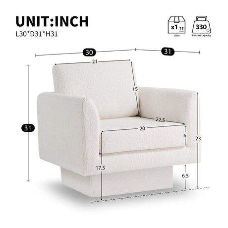 Premium Sherpa Boucle 360-Degree Swivel Accent Chair - Sleep Galleria