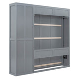 Queen Murphy Wall Bed With Shelves Solid Wood - Sleep Galleria