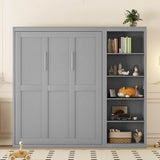 Queen Murphy Wall Bed With Shelves Solid Wood - Sleep Galleria