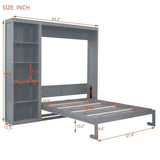Queen Murphy Wall Bed With Shelves Solid Wood - Sleep Galleria