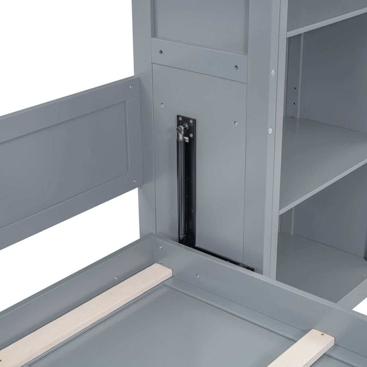 Queen Murphy Wall Bed With Shelves Solid Wood - Sleep Galleria