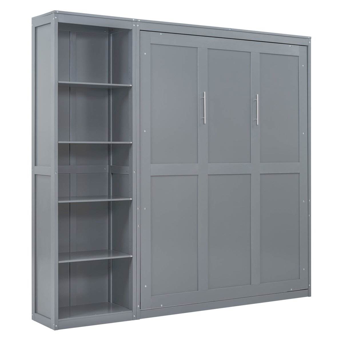 Queen Murphy Wall Bed With Shelves Solid Wood - Sleep Galleria