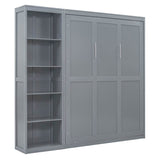 Queen Murphy Wall Bed With Shelves Solid Wood - Sleep Galleria