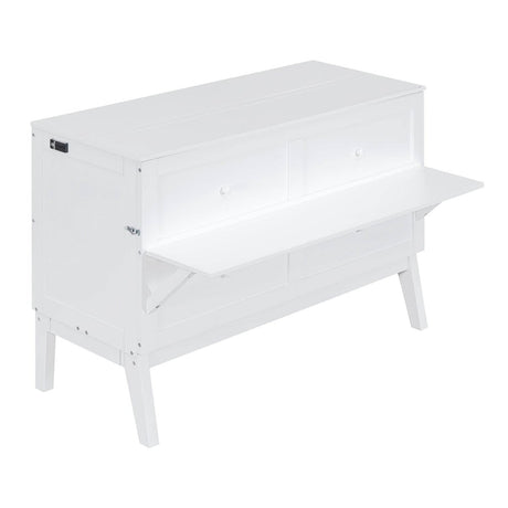 Queen Space - Saving Murphy Bed With USB Charging Ports - Driftwood - Sleep Galleria