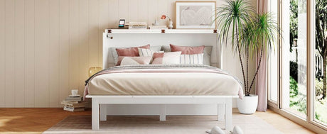 Queen Space - Saving Murphy Bed With USB Charging Ports - Driftwood - Sleep Galleria