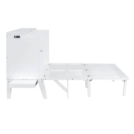 Queen Space - Saving Murphy Bed With USB Charging Ports - Driftwood - Sleep Galleria