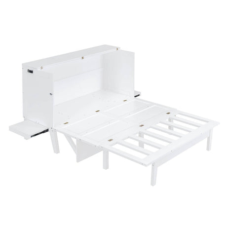 Queen Space - Saving Murphy Bed With USB Charging Ports - Driftwood - Sleep Galleria