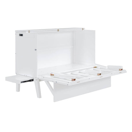 Queen Space - Saving Murphy Bed With USB Charging Ports - Driftwood - Sleep Galleria