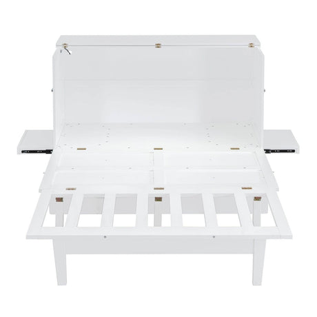 Queen Space - Saving Murphy Bed With USB Charging Ports - Driftwood - Sleep Galleria