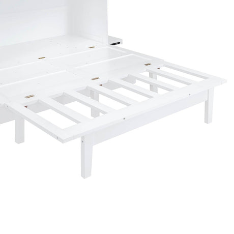 Queen Space - Saving Murphy Bed With USB Charging Ports - Driftwood - Sleep Galleria