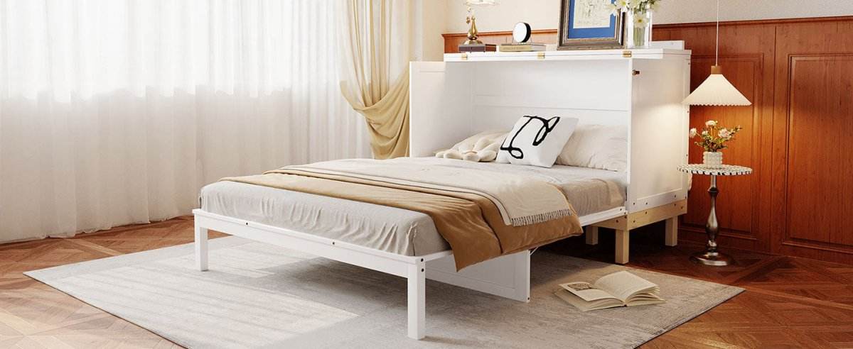 Queen Space-Saving Solid Wood Murphy Bed Frame - Sleep Galleria