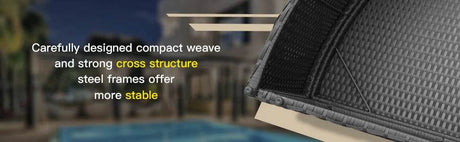 Retractable Canopy Rattan Outdoor Daybed With Cushions - Driftwood - Sleep Galleria