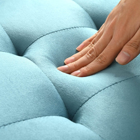Retro - Style Velvet Upholstered Storage Ottoman With Rivets - Driftwood - Sleep Galleria