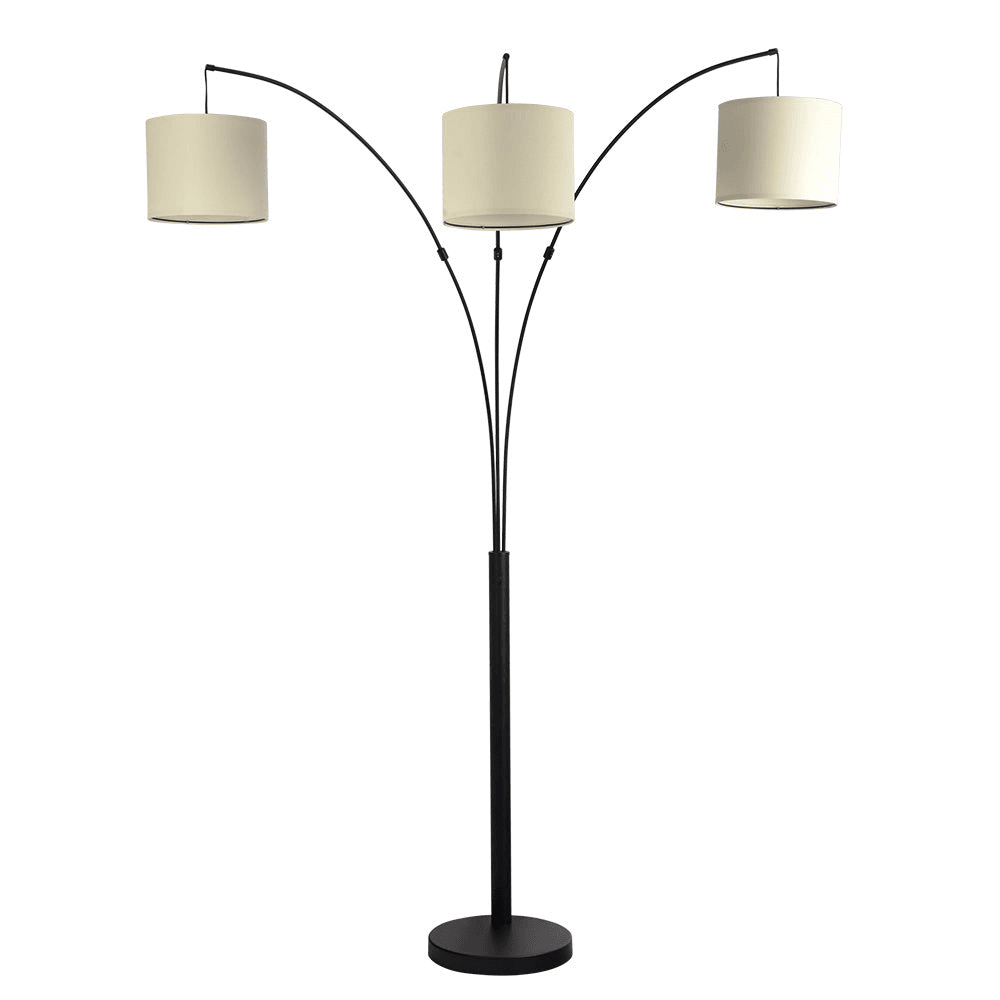 Royal 3 - Arm Oil - Rubbed Bronze Metal Arc Floor Lamp - Driftwood - Sleep Galleria