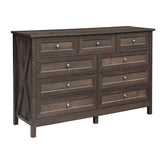 Rustic Solid Wood 9-Drawer Storage Dresser - Sleep Galleria