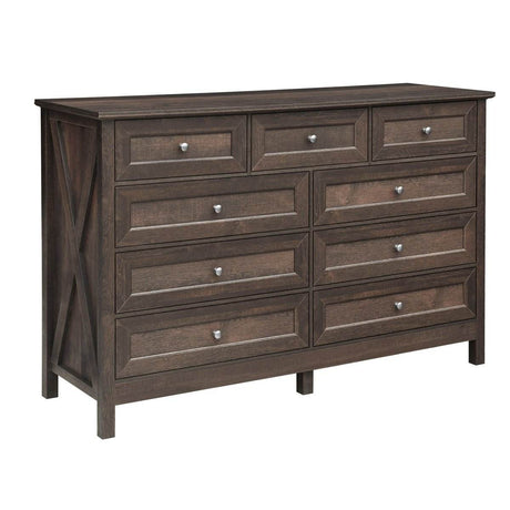 Rustic Solid Wood 9-Drawer Storage Dresser - Sleep Galleria