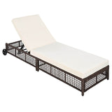 Set of 2 Adjustable Backrest Outdoor Rattan Lounge Chairs - Sleep Galleria