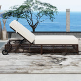 Set of 2 Adjustable Backrest Outdoor Rattan Lounge Chairs - Sleep Galleria