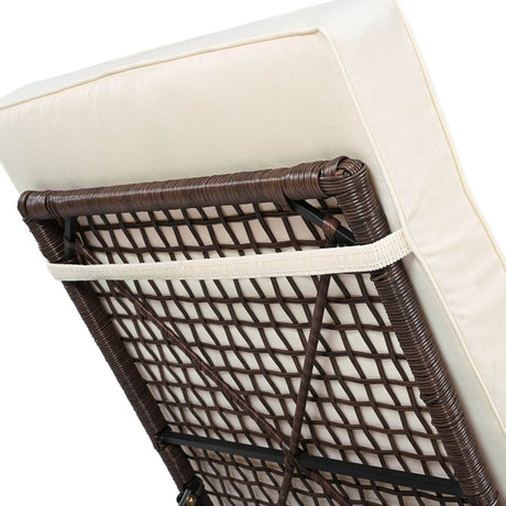 Set of 2 Adjustable Backrest Outdoor Rattan Lounge Chairs - Driftwood - Sleep Galleria