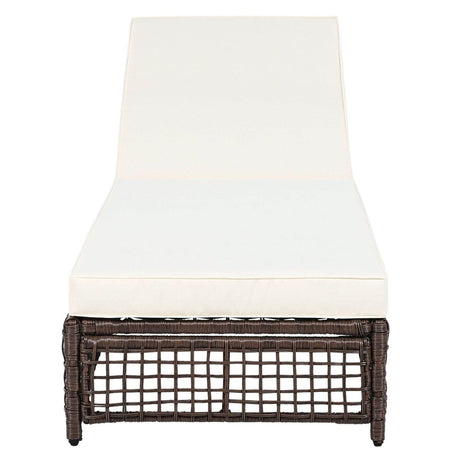 Set of 2 Adjustable Backrest Outdoor Rattan Lounge Chairs - Driftwood - Sleep Galleria