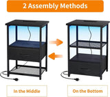 Set Of 2 LED Nightstands With Charging Station - Sleep Galleria
