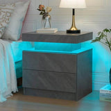Set of 2 Modern LED Remote Controlled Nightstands - Sleep Galleria