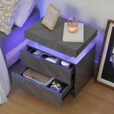 Set of 2 Modern LED Remote Controlled Nightstands - Sleep Galleria