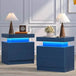 Set of 2 Modern LED Remote Controlled Nightstands - Sleep Galleria