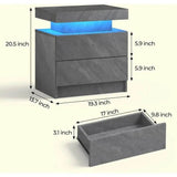 Set of 2 Modern LED Remote Controlled Nightstands - Sleep Galleria