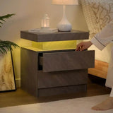 Set of 2 Modern LED Remote Controlled Nightstands - Sleep Galleria