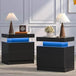 Set of 2 Modern LED Remote Controlled Nightstands - Sleep Galleria
