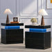 Set of 2 Modern LED Remote Controlled Nightstands - Sleep Galleria