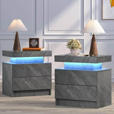 Set of 2 Modern LED Remote Controlled Nightstands - Sleep Galleria