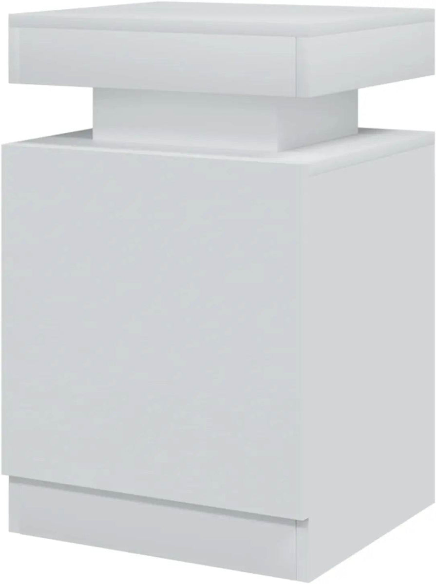 Set of 2 Modern Wood Nightstands With LED Lights - Sleep Galleria
