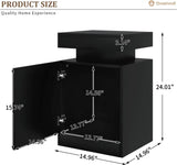 Set of 2 Modern Wood Nightstands With LED Lights - Sleep Galleria