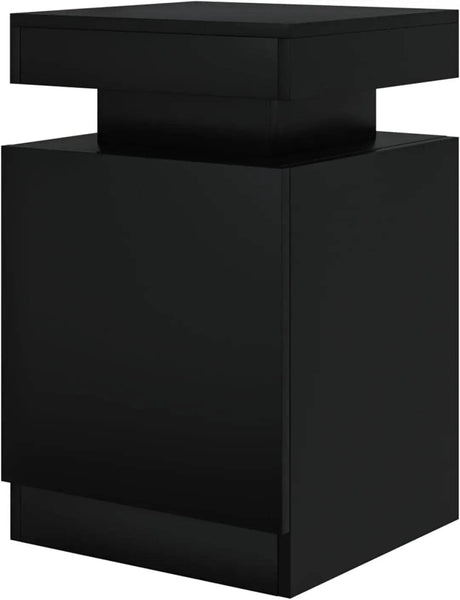 Set of 2 Modern Wood Nightstands With LED Lights - Driftwood - Sleep Galleria