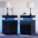 Set of 2 Modern Wood Nightstands With LED Lights - Driftwood - Sleep Galleria
