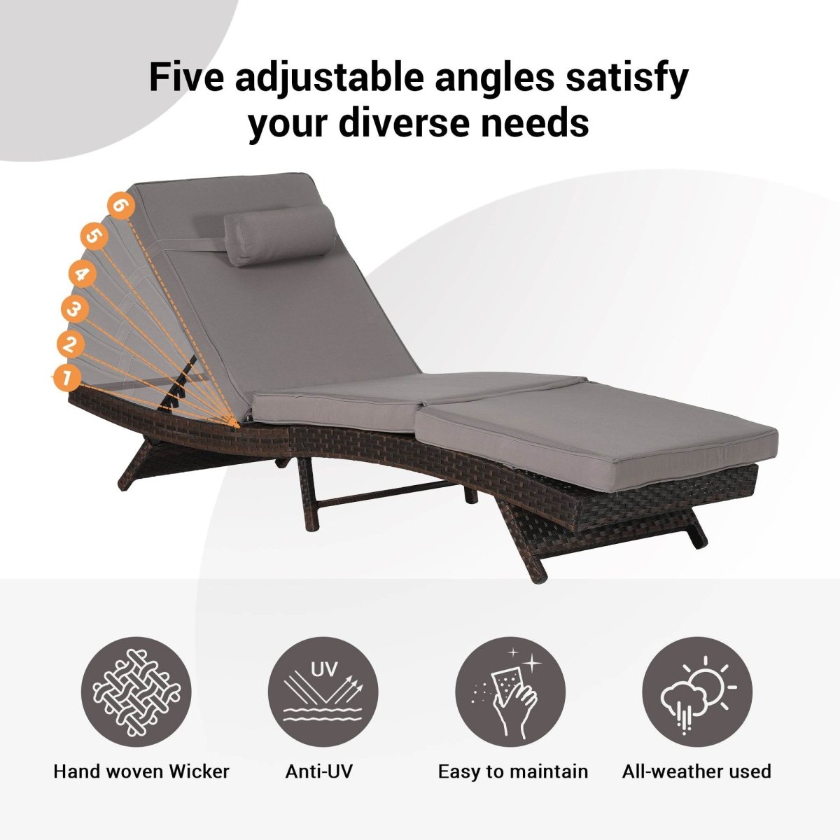 Set Of 2 Outdoor Wicker Reclining Lounge Chairs - Sleep Galleria