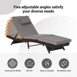 Set Of 2 Outdoor Wicker Reclining Lounge Chairs - Sleep Galleria