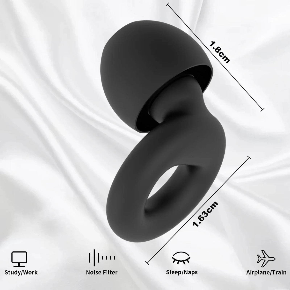 Set Of Four Soft Silicone Noise Reduction Earplugs - Sleep Galleria