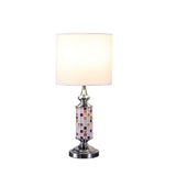 Silver Chrome Metal Mosaic Glass Table Lamp - Driftwood - Sleep Galleria