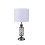 Silver Chrome Metal Mosaic Glass Table Lamp - Driftwood - Sleep Galleria