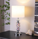 Silver Chrome Metal Mosaic Glass Table Lamp - Driftwood - Sleep Galleria