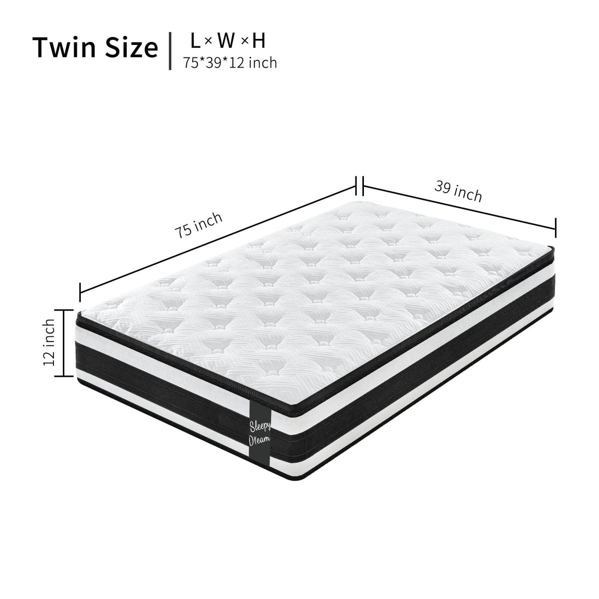 Soft Hybrid 12-Inch Memory Foam Pocket Spring Mattress - Sleep Galleria