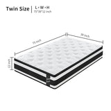 Soft Hybrid 12-Inch Memory Foam Pocket Spring Mattress - Sleep Galleria