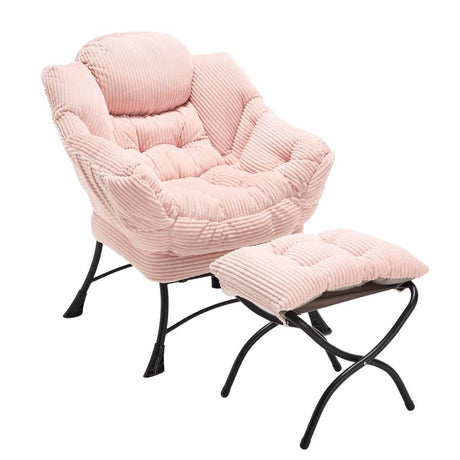 Soft Lazy Chair With Ottoman Ergonomic Accent Seating - Sleep Galleria