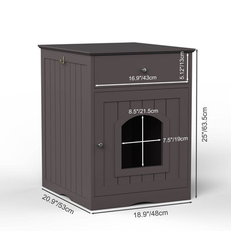Solid Wood Cat Litter Box Enclosure With Drawer - Sleep Galleria