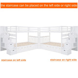 Solid Wood Twin Over Twin Full Bunk Bed With Trundle - Driftwood - Sleep Galleria