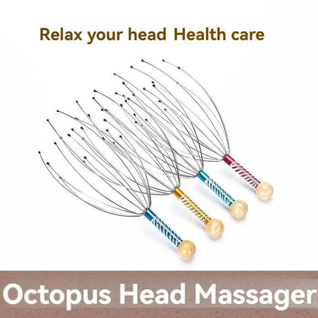 Stainless Steel Octopus Head Scalp Massage Relaxer - Driftwood - Sleep Galleria